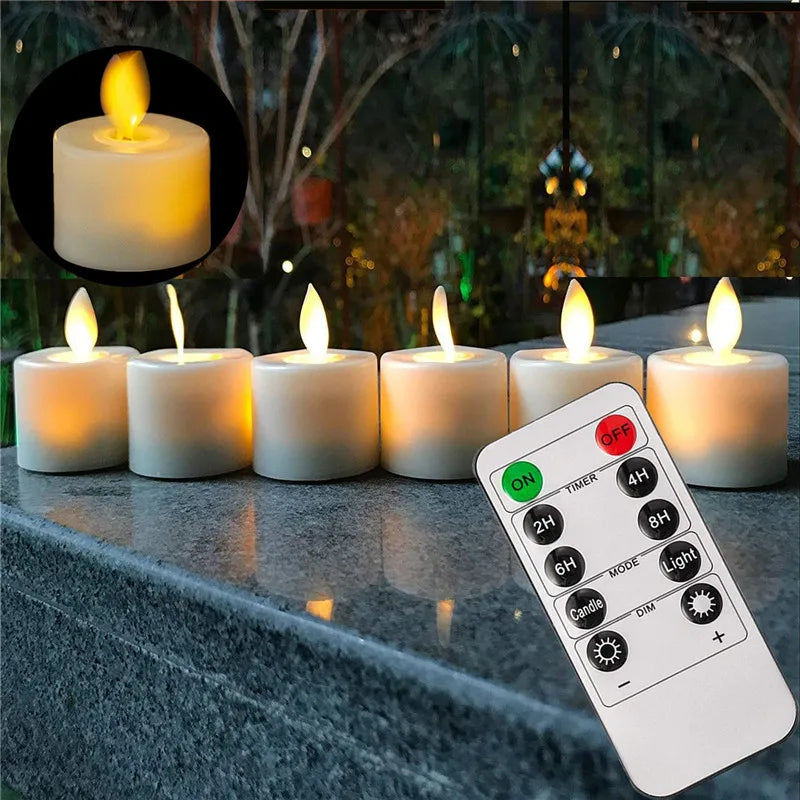 Liora Flameless Candle Set - LED Light with Remote Control, Battery Operated 3
