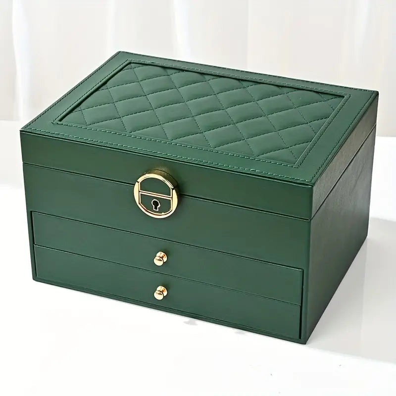 Liora Jewelry Box for Women - Multi-Layer Leather Organizer, Elegant Storage for Rings and Necklaces 0