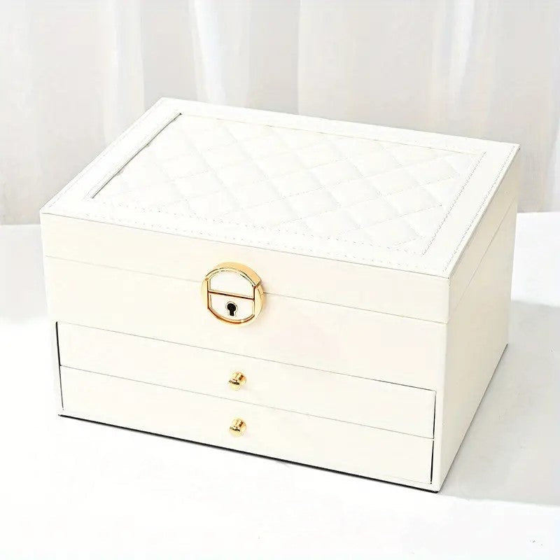 Liora Jewelry Box for Women - Multi-Layer Leather Organizer, Elegant Storage for Rings and Necklaces 1
