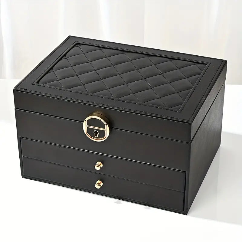 Liora Jewelry Box for Women - Multi-Layer Leather Organizer, Elegant Storage for Rings and Necklaces 3