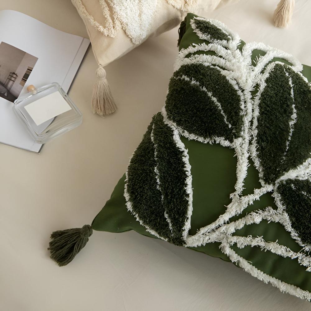 Luma Sofa Cushion Covers - Microfiber Blend, Leaf Motif 2
