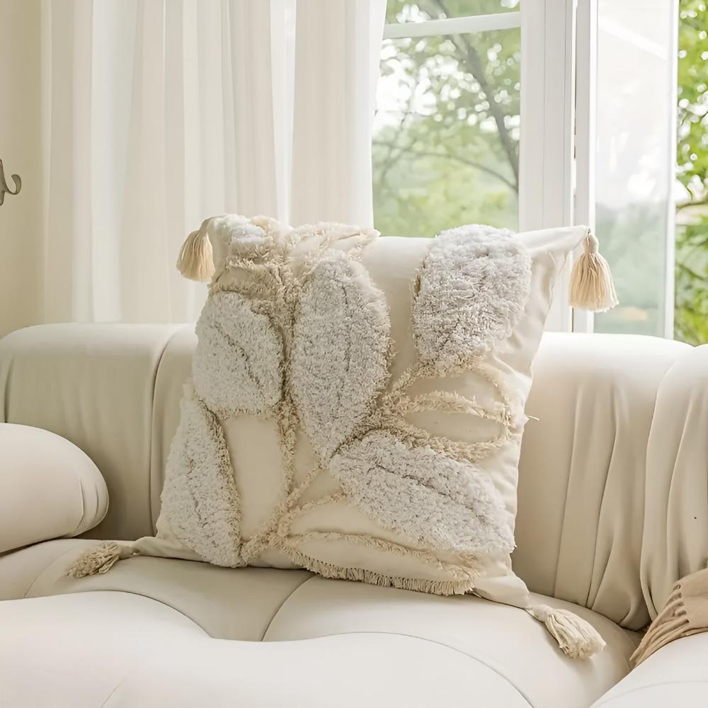 Luma Sofa Cushion Covers - Microfiber Blend, Leaf Motif 7