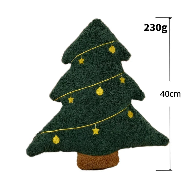 Lumbar Support Cushion - Plush Christmas Tree Design, Festive Red and Green, 40 cm for Back Support and Holiday Decor 5