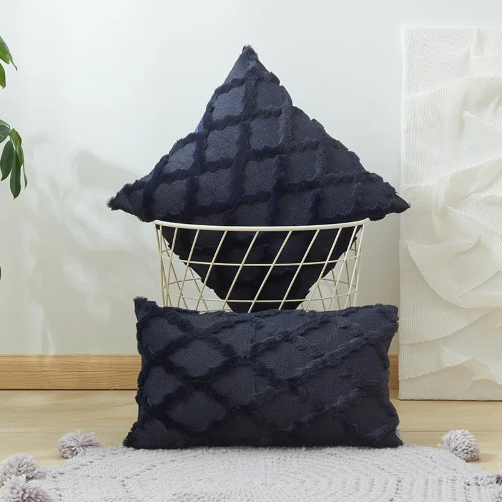 Lunel Velvet Pillow Cover - Boho Geometric, Soft Texture 10