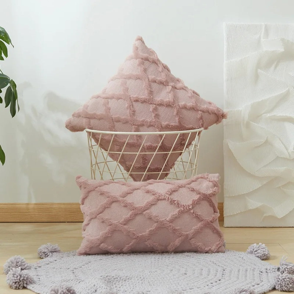 Lunel Velvet Pillow Cover - Boho Geometric, Soft Texture 12