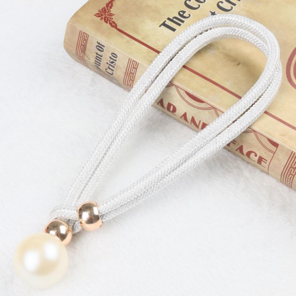 Lustra Curtain Tiebacks - Faux Pearl, Adjustable Holdbacks for Elegant Drapery 4