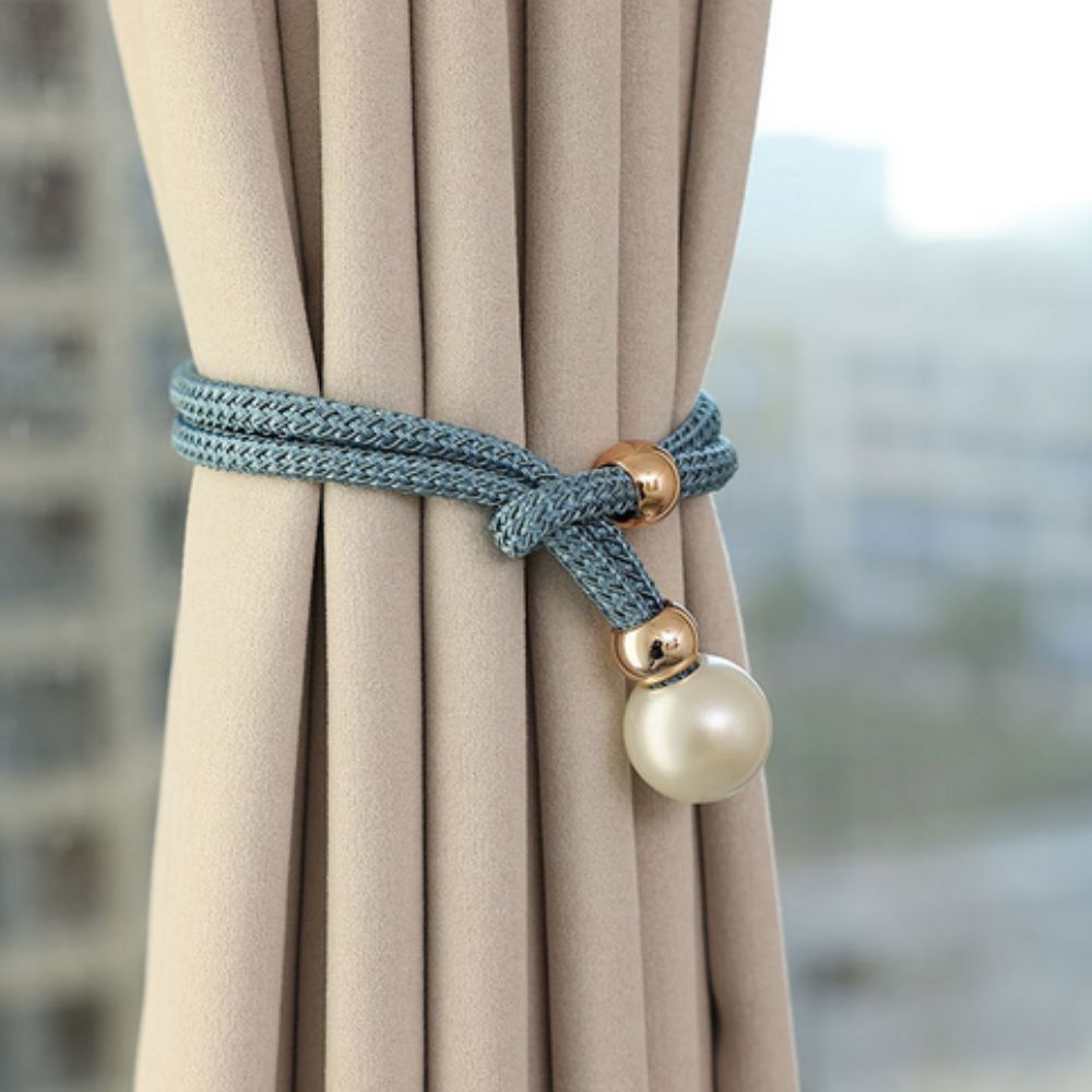 Lustra Curtain Tiebacks - Faux Pearl, Adjustable Holdbacks for Elegant Drapery 8