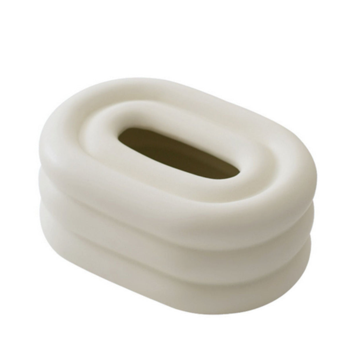 Lustre Tissue Box Holder - Premium Ceramic, Elegant Wind Ring Design 0