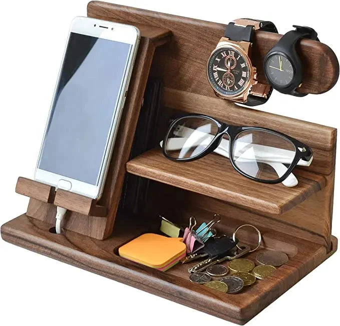 Maven Desktop Organizer - Multi-Function Wood with Phone Stand 1