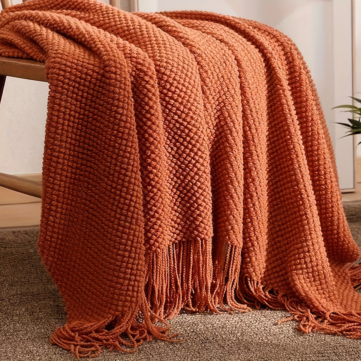 Maven Morandi Blanket - Soft Knitted Polyester, Lodge Style 1