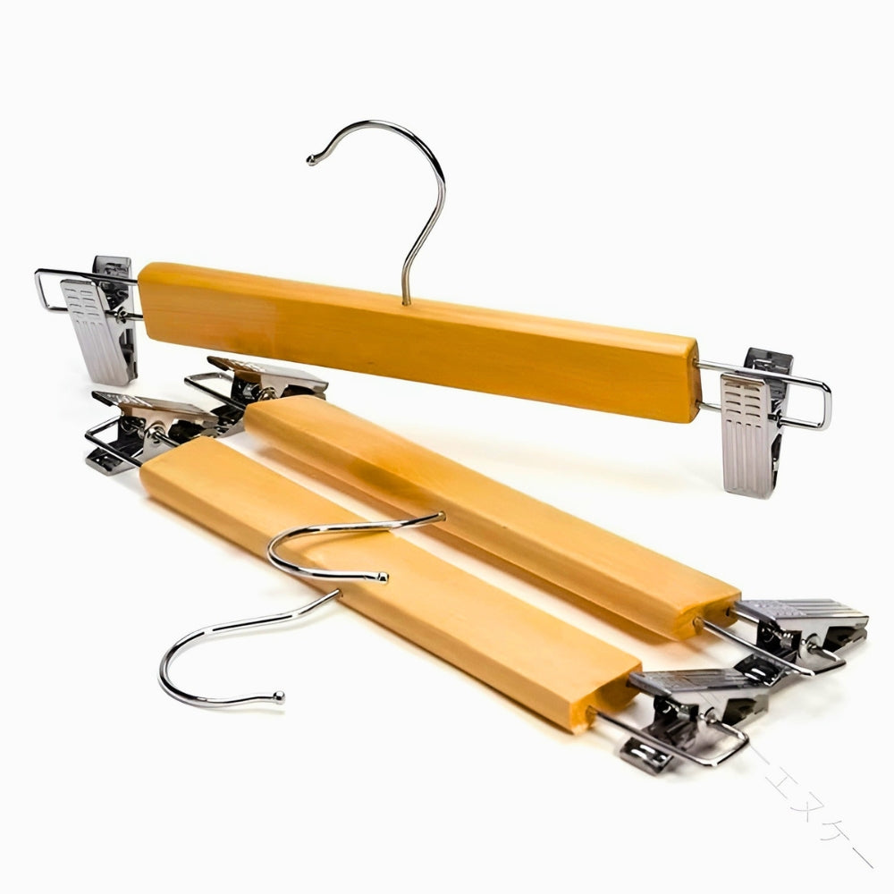 Maxwell Pants Hangers - Wooden with Clips, 10pcs Set 5