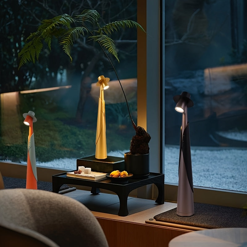 Melo Cordless Desk Lamp - Rechargeable Touch Control, Artistic Design 3