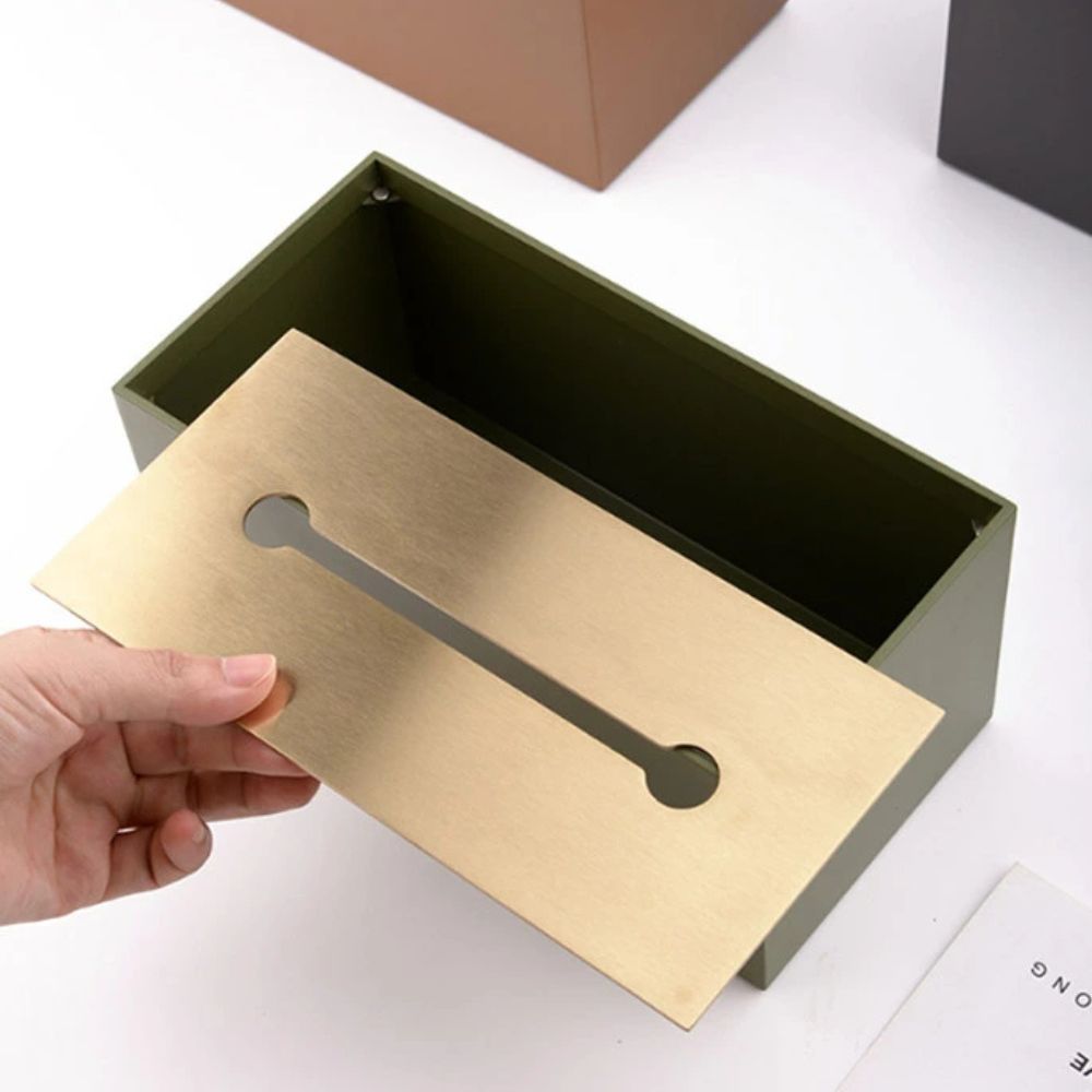 Mira Tissue Box Holder - High-Quality Iron, Minimalist Design 1