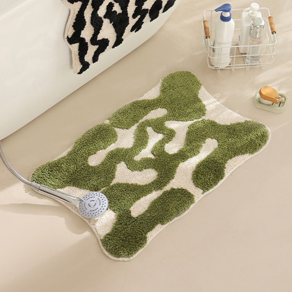 Mosaic Bath Mat - Soft Fabric, Non-Slip Design, Moroccan Pattern 3