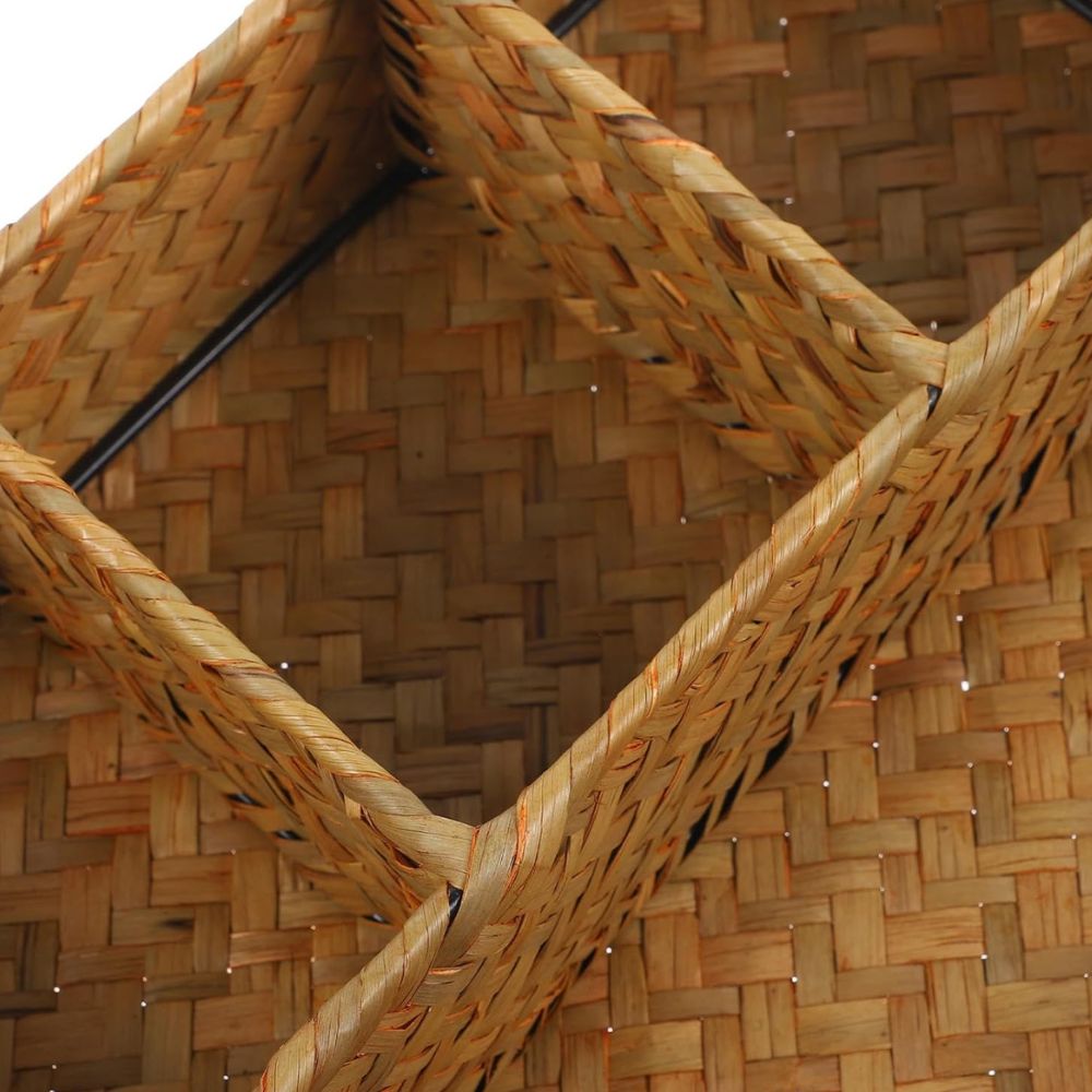 Nexa Wicker Storage Basket - Handwoven Natural, Multi-Compartment Organizer 3