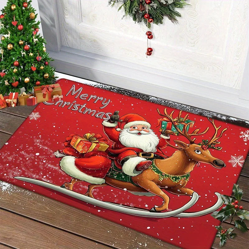Non-Slip Christmas Doormat - 40x60cm Festive Santa & Snowman Indoor Welcome Mat 11