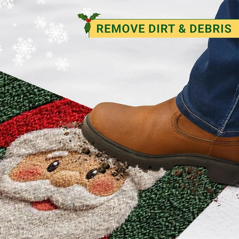 Non-Slip Christmas Doormat - 40x60cm Festive Santa & Snowman Indoor Welcome Mat 3