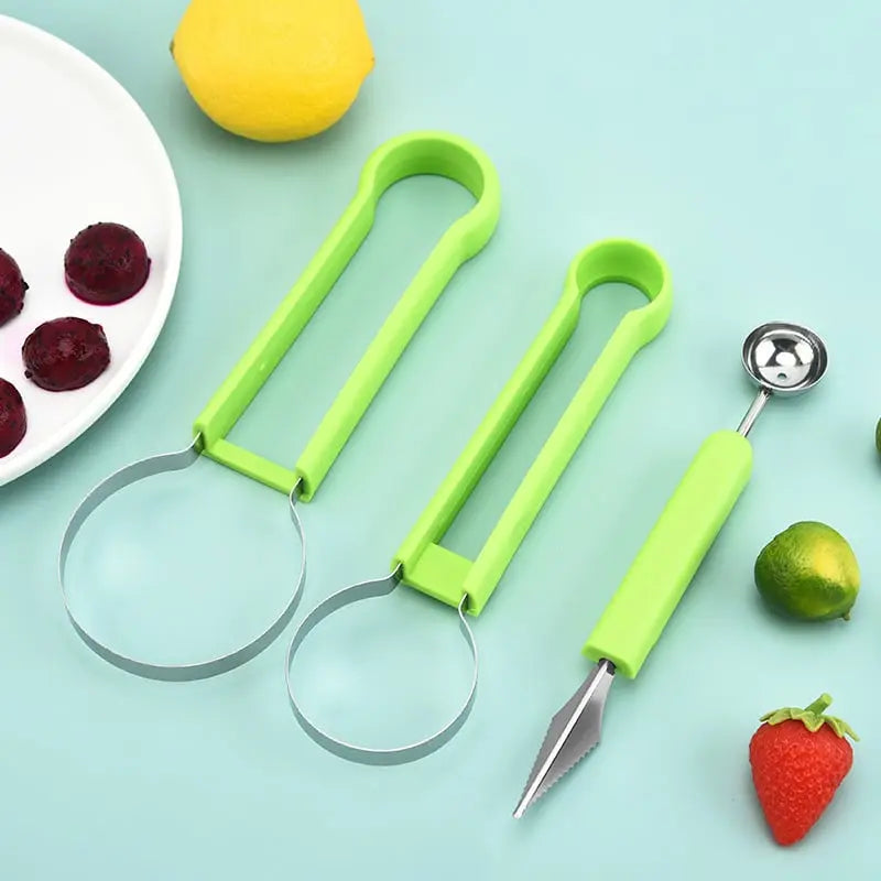 Orbis 3-in-1 Fruit Slicer - Plastic and Stainless Steel Compact Tool 5