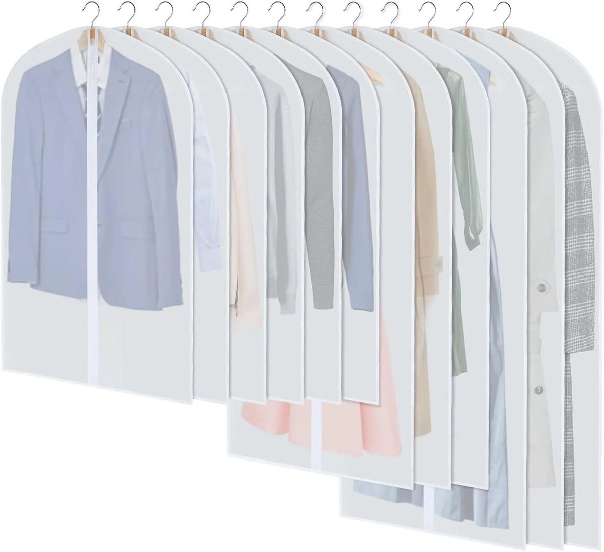Prysm Garment Cover Set - Breathable PEVA, 24-Pack for Clothes Racks 0