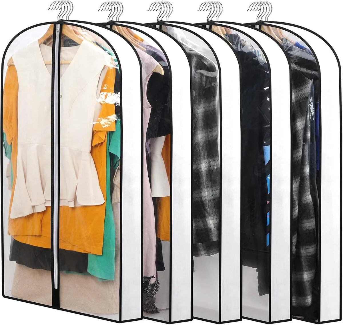 Prysm Garment Cover Set - Breathable PEVA, 24-Pack for Clothes Racks 2