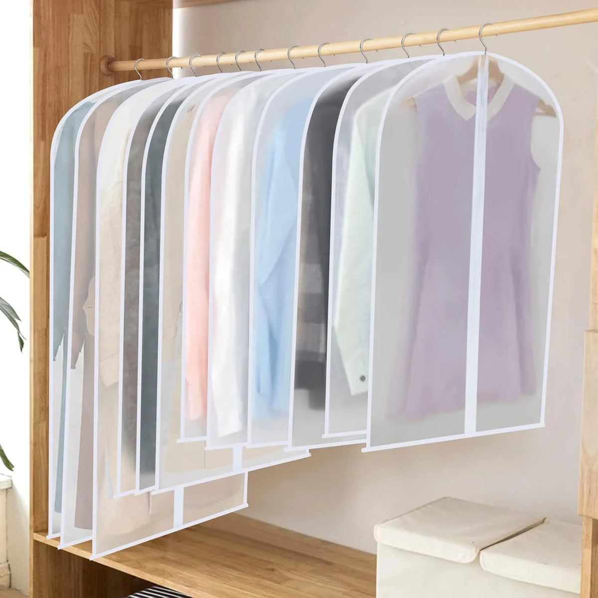 Prysm Garment Cover Set - Breathable PEVA, 24-Pack for Clothes Racks 3