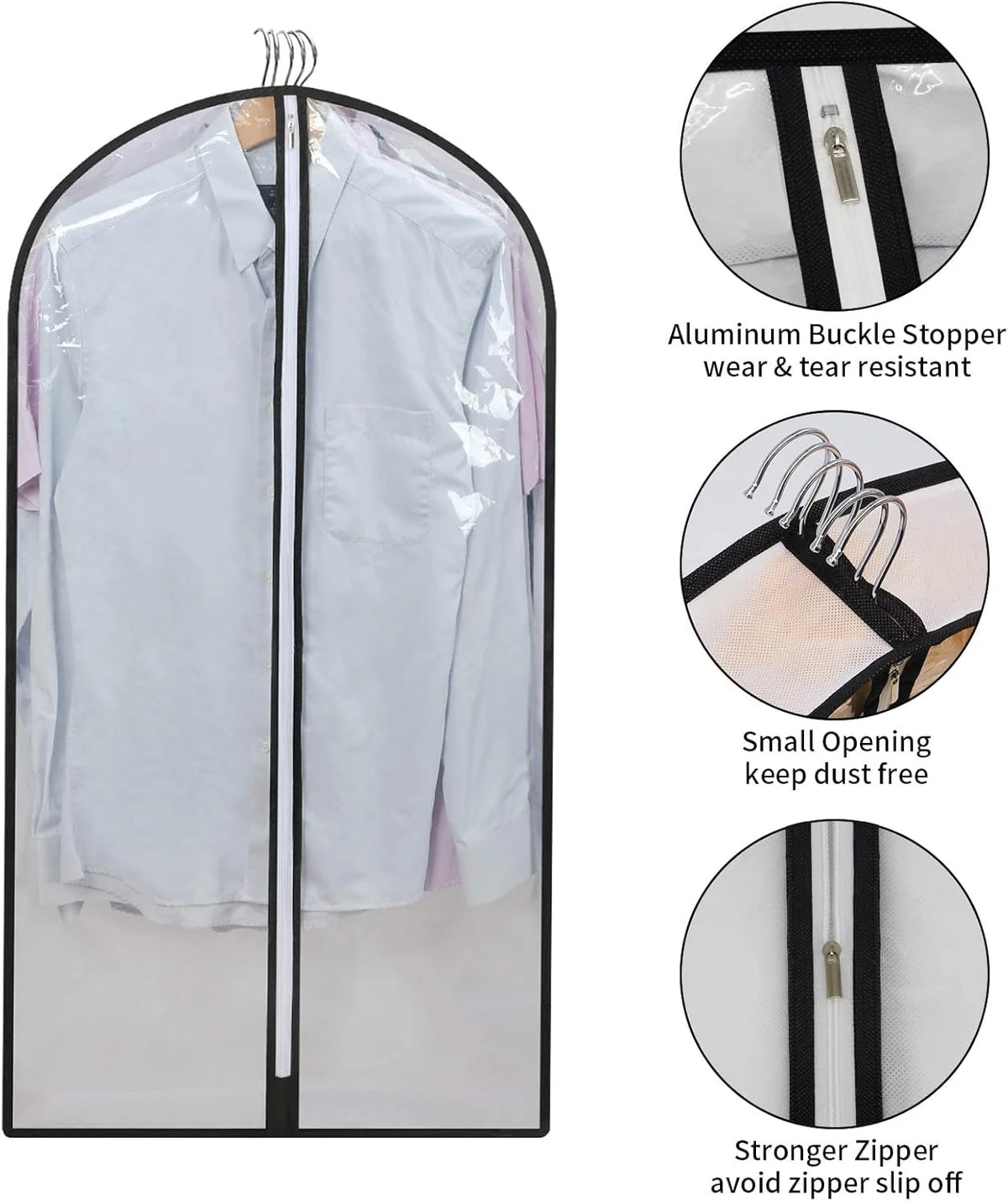 Prysm Garment Cover Set - Breathable PEVA, 24-Pack for Clothes Racks 5