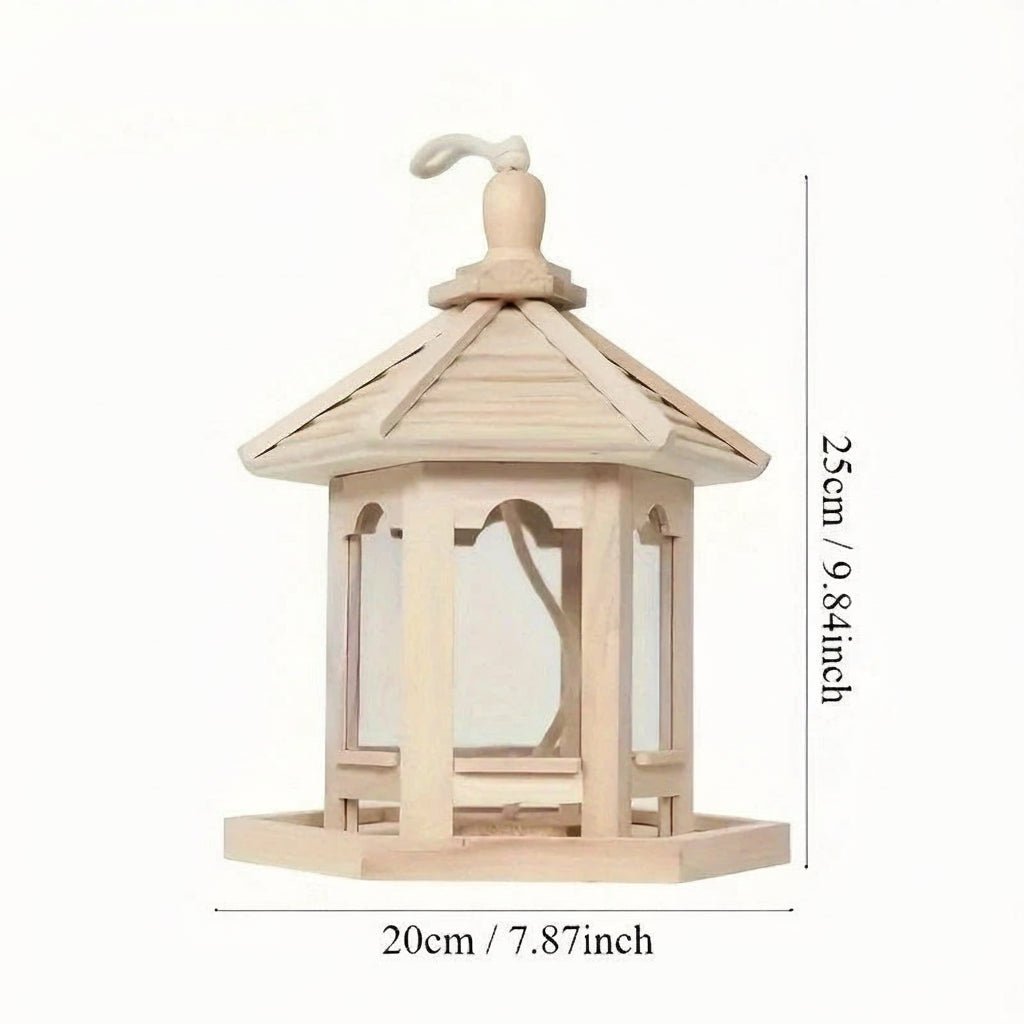 RustiFeed House - Wooden Bird Feeder - Garden Style - Water System