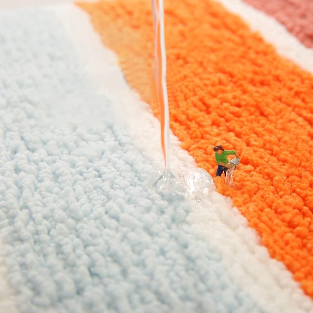 Rainbow Sunset Bath Mat - Microfiber, Non-Slip, Absorbent 4