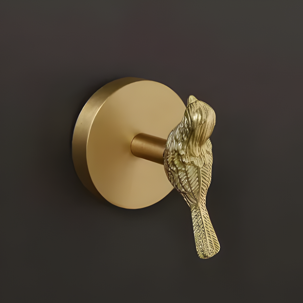 Raven Coat Hook - Decorative Copper, Animal Design Wall Hook 0