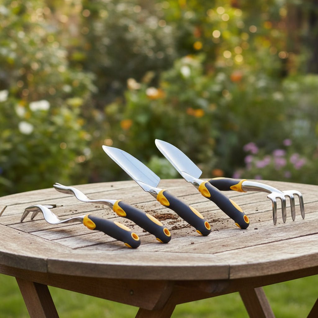 GardenGrip Set – Ergonomic Stainless Steel Tools – Complete Hand Tool Kit