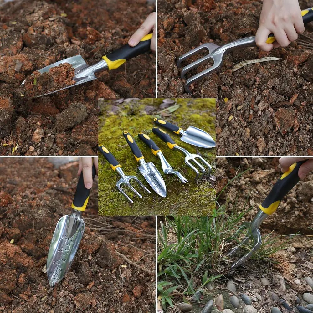 GardenGrip Set – Ergonomic Stainless Steel Tools – Complete Hand Tool Kit