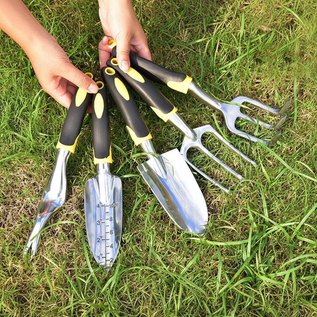 GardenGrip Set – Ergonomic Stainless Steel Tools – Complete Hand Tool Kit