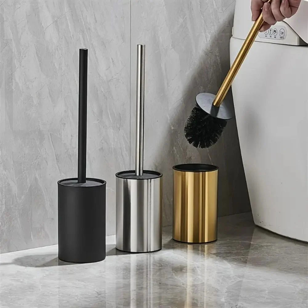 Sable Toilet Brush Set - Stainless Steel, Compact Design 1