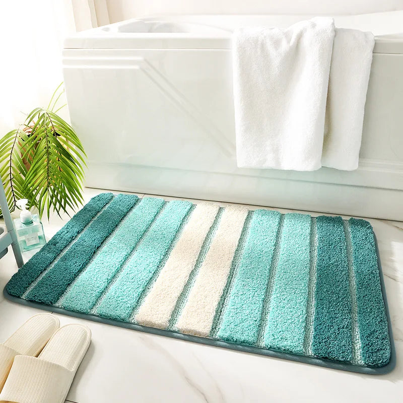 Sable Wave Bath Rug - Absorbent Microfiber, Non-Slip Backing 2