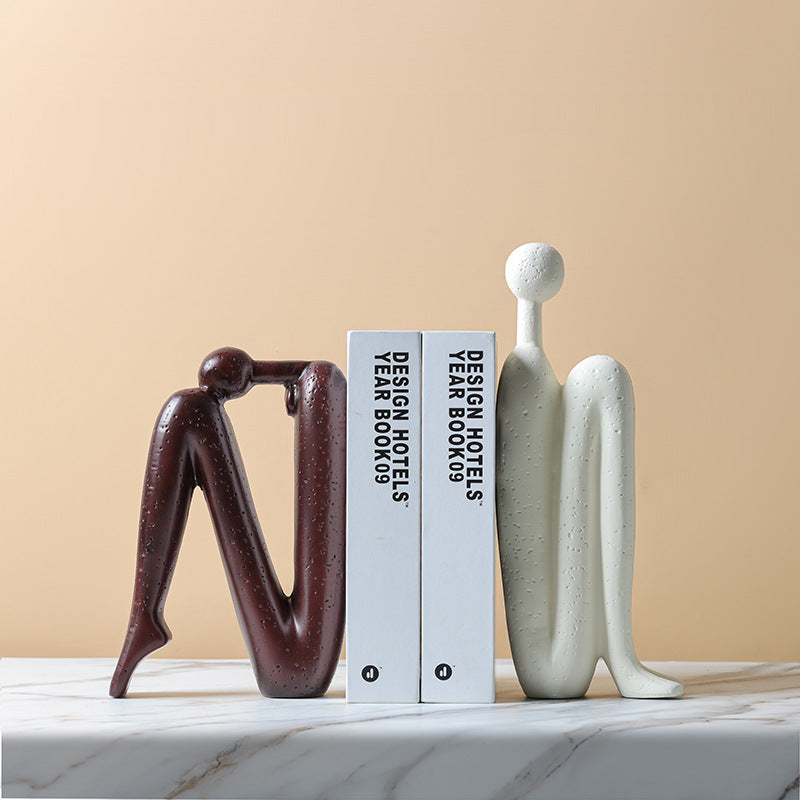Sculptura Modern Bookends - White Porcelain, Decorative Sculptural Design 3