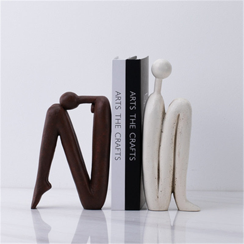 Sculptura Modern Bookends - White Porcelain, Decorative Sculptural Design 5