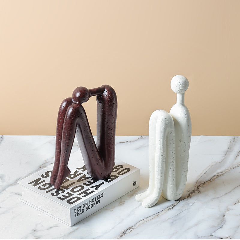 Sculptura Modern Bookends - White Porcelain, Decorative Sculptural Design 7