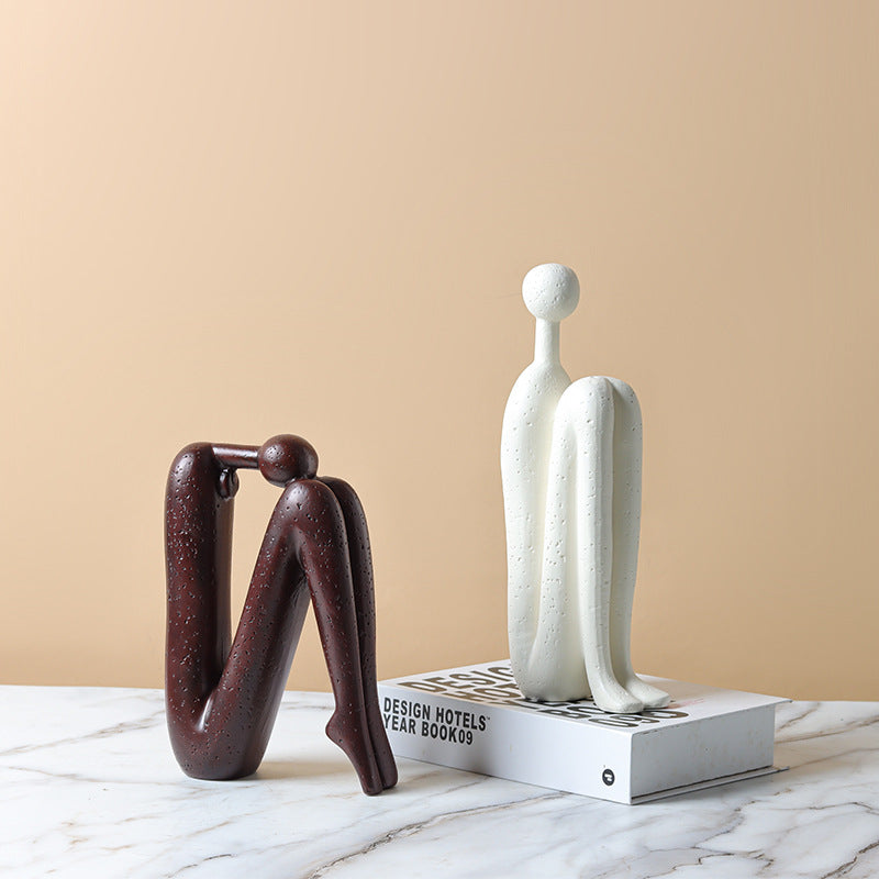 Sculptura Modern Bookends - White Porcelain, Decorative Sculptural Design 8