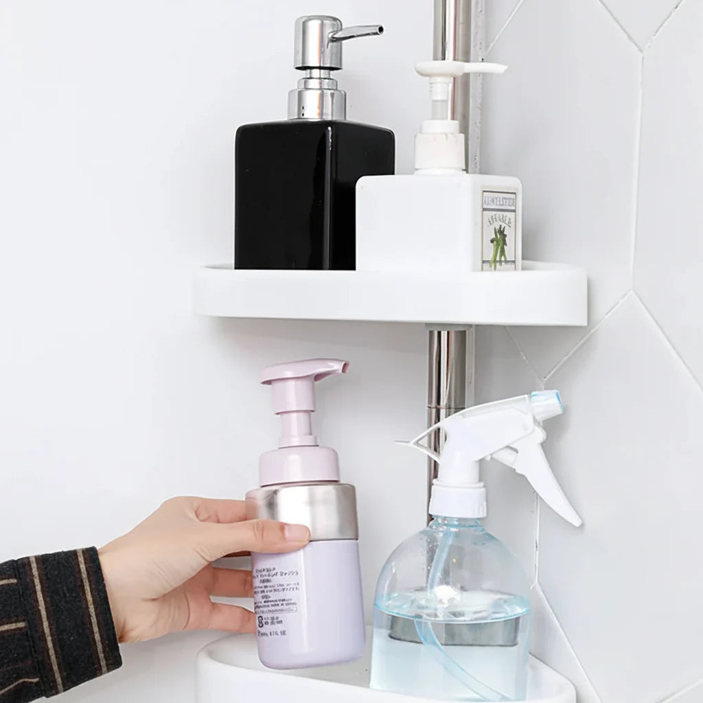 Sierra Corner Shower Caddy - Adjustable Tension Pole, Multi-Tier Storage 1
