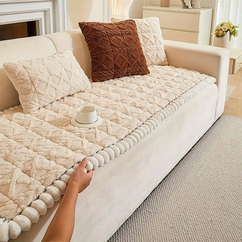 Sierra Sofa Cover - Plush Microfiber, Diamond Quilted, Anti-Slip 5