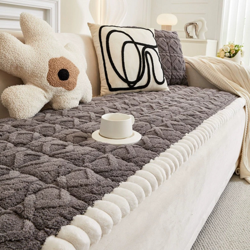 Sierra Sofa Cover - Plush Microfiber, Diamond Quilted, Anti-Slip 9