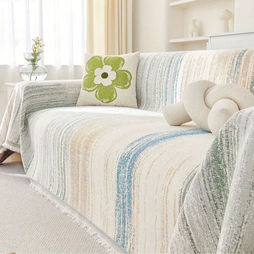 Sierra Sofa Cover - Premium Chenille, Striped Design 0
