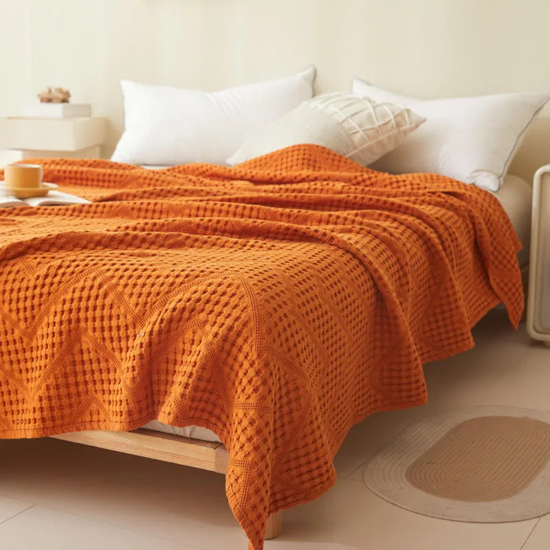 Soft Cotton Muslin Throw Blanket - Lightweight, Scandinavian Style, Multiple Colors & Sizes 0