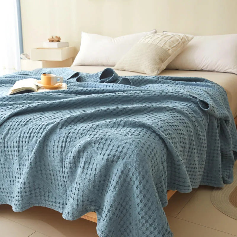 Soft Cotton Muslin Throw Blanket - Lightweight, Scandinavian Style, Multiple Colors & Sizes 1