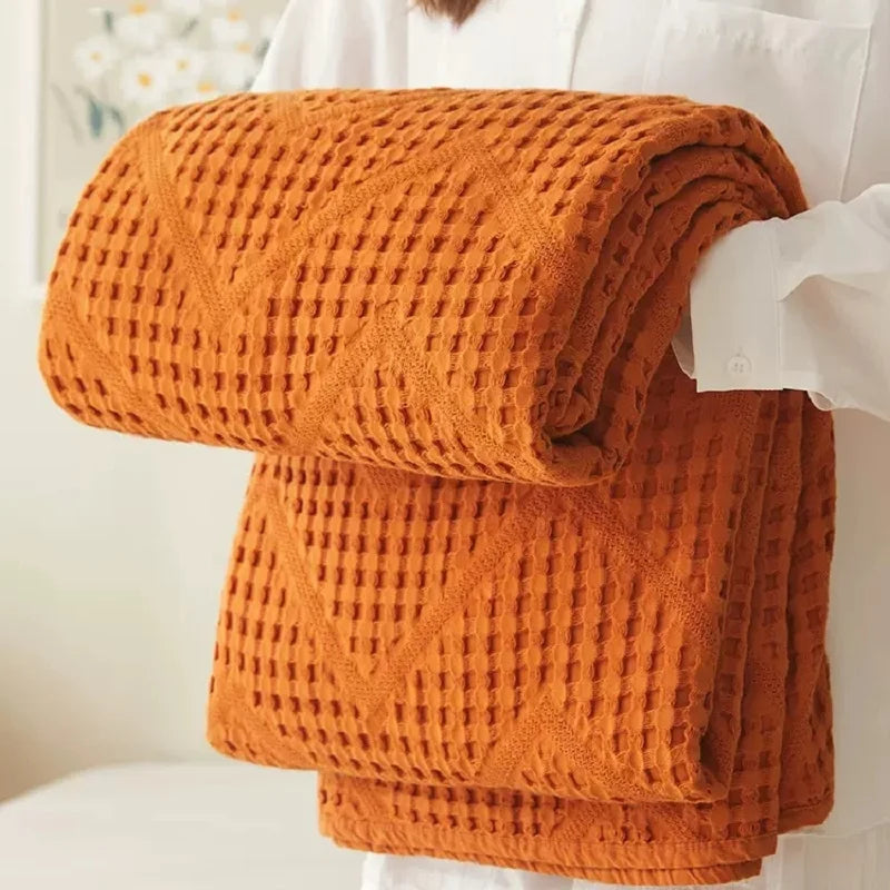 Soft Cotton Muslin Throw Blanket - Lightweight, Scandinavian Style, Multiple Colors & Sizes 3