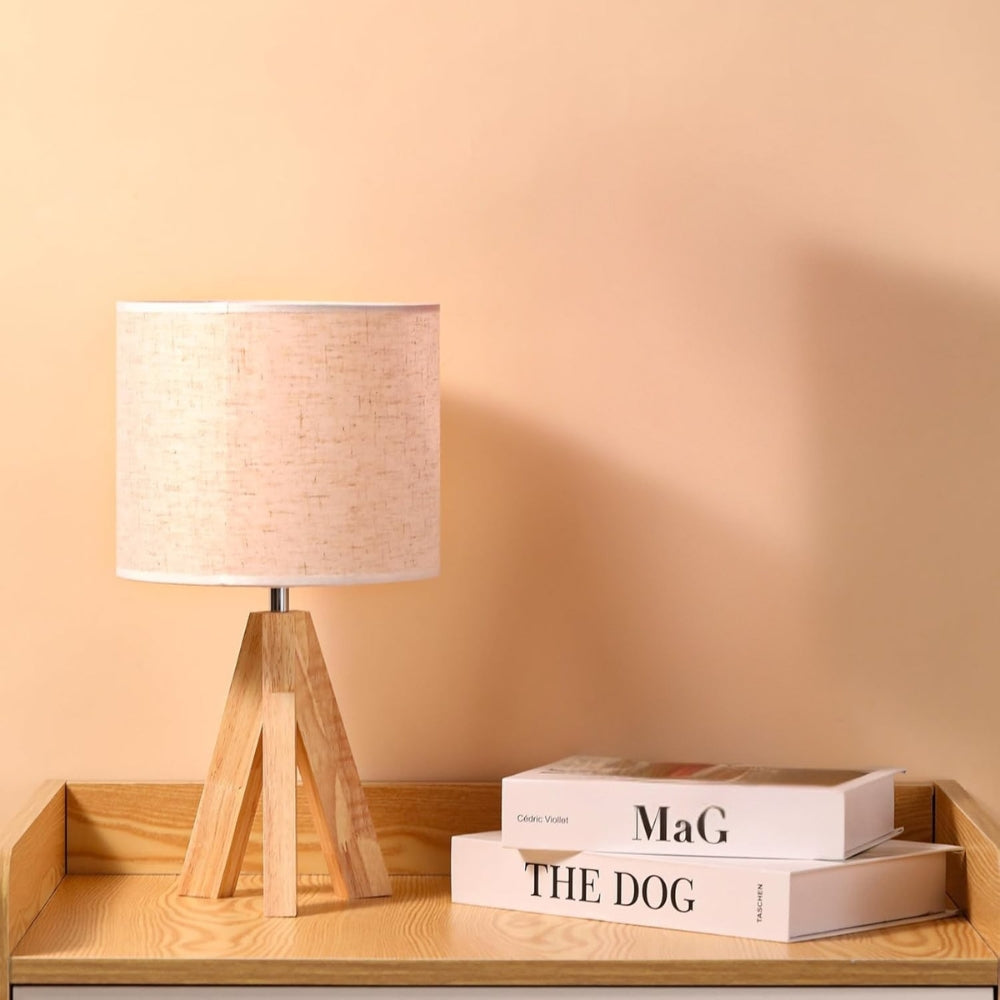 Solara Table Lamp - Wooden Base, Adjustable Light Settings for Bedroom and Desk 1