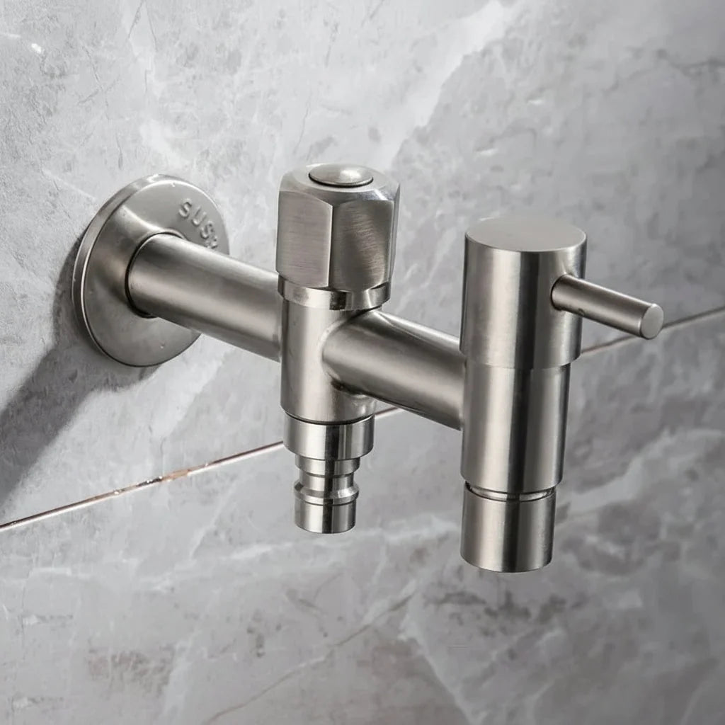 Stainless Steel Wall Mount Faucet - G1/2 Connection with Flexible Hose for Kitchen, Bathroom, Garden, and Balcony 0