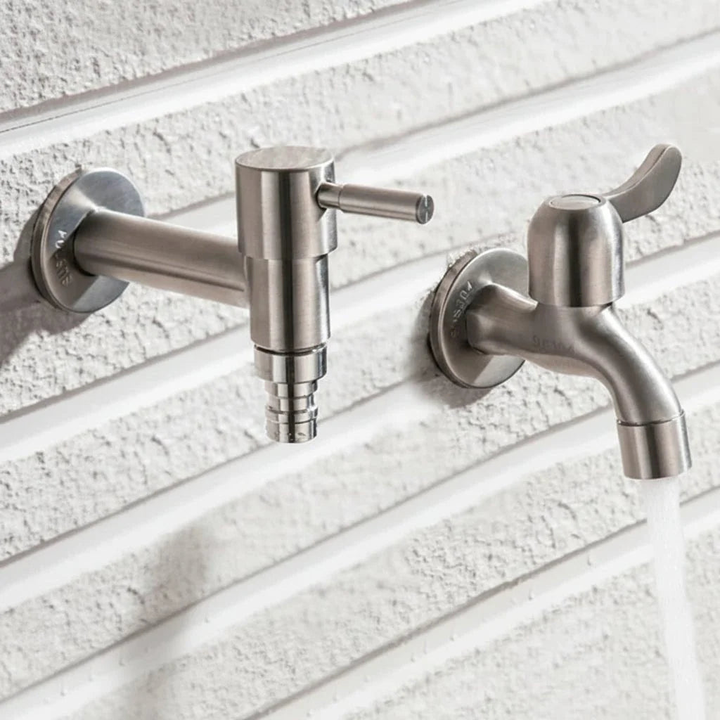 Stainless Steel Wall Mount Faucet - G1/2 Connection with Flexible Hose for Kitchen, Bathroom, Garden, and Balcony 3