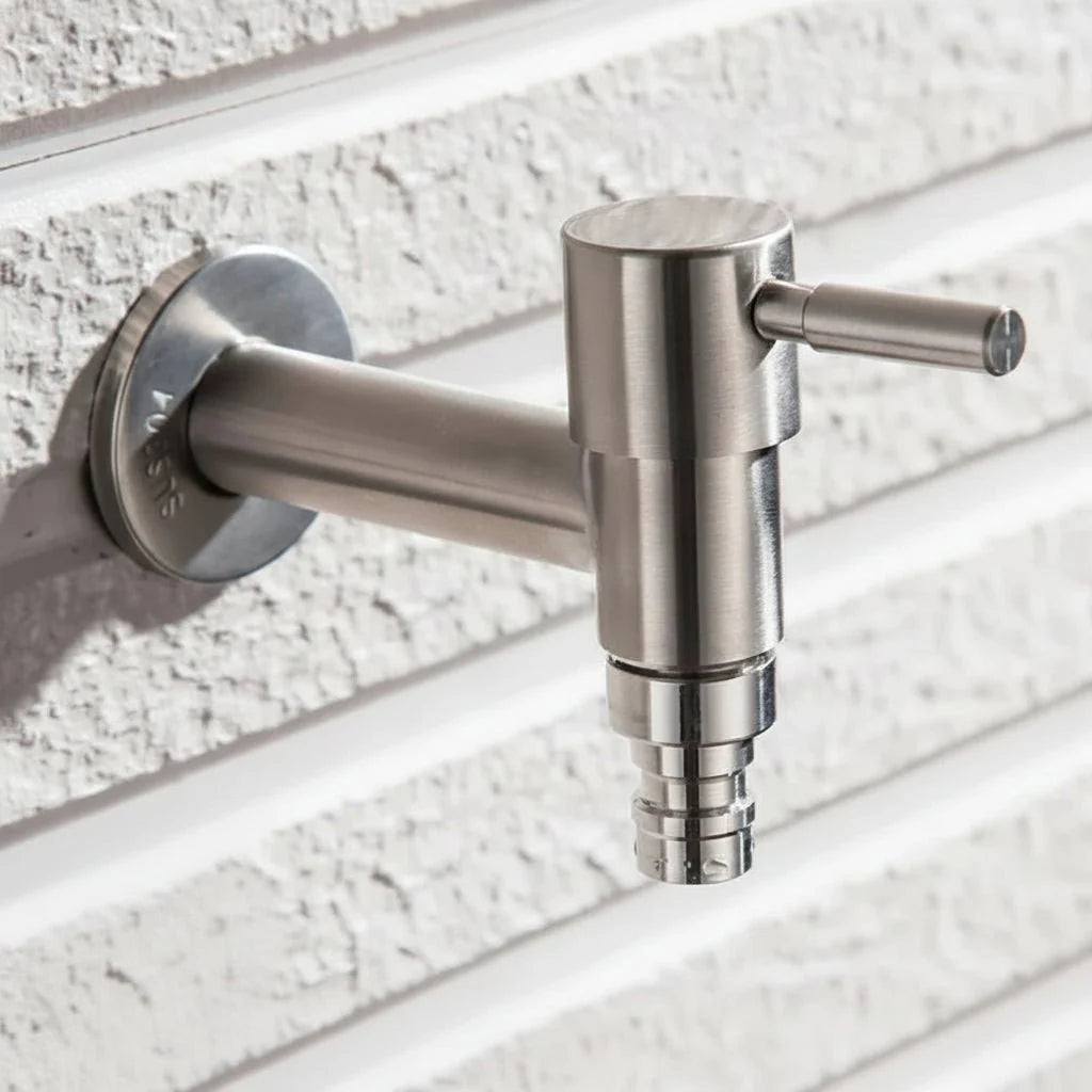 Stainless Steel Wall Mount Faucet - G1/2 Connection with Flexible Hose for Kitchen, Bathroom, Garden, and Balcony 8