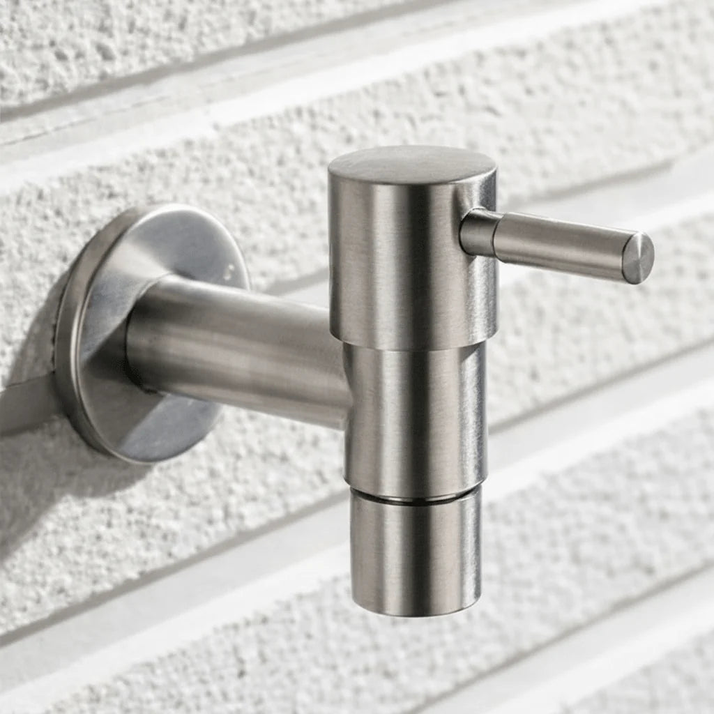 Stainless Steel Wall Mount Faucet - G1/2 Connection with Flexible Hose for Kitchen, Bathroom, Garden, and Balcony 9